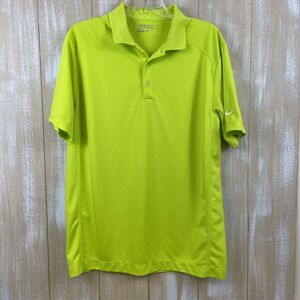 Nike Golf Polo Shirt Men’s M Neon Yellow Green Tour Performance Dri-fit READ